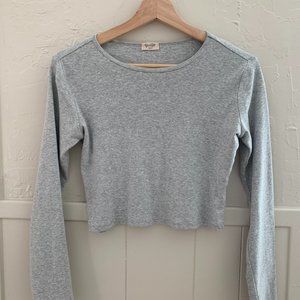 Brandy Melville heather gray cropped long sleeve